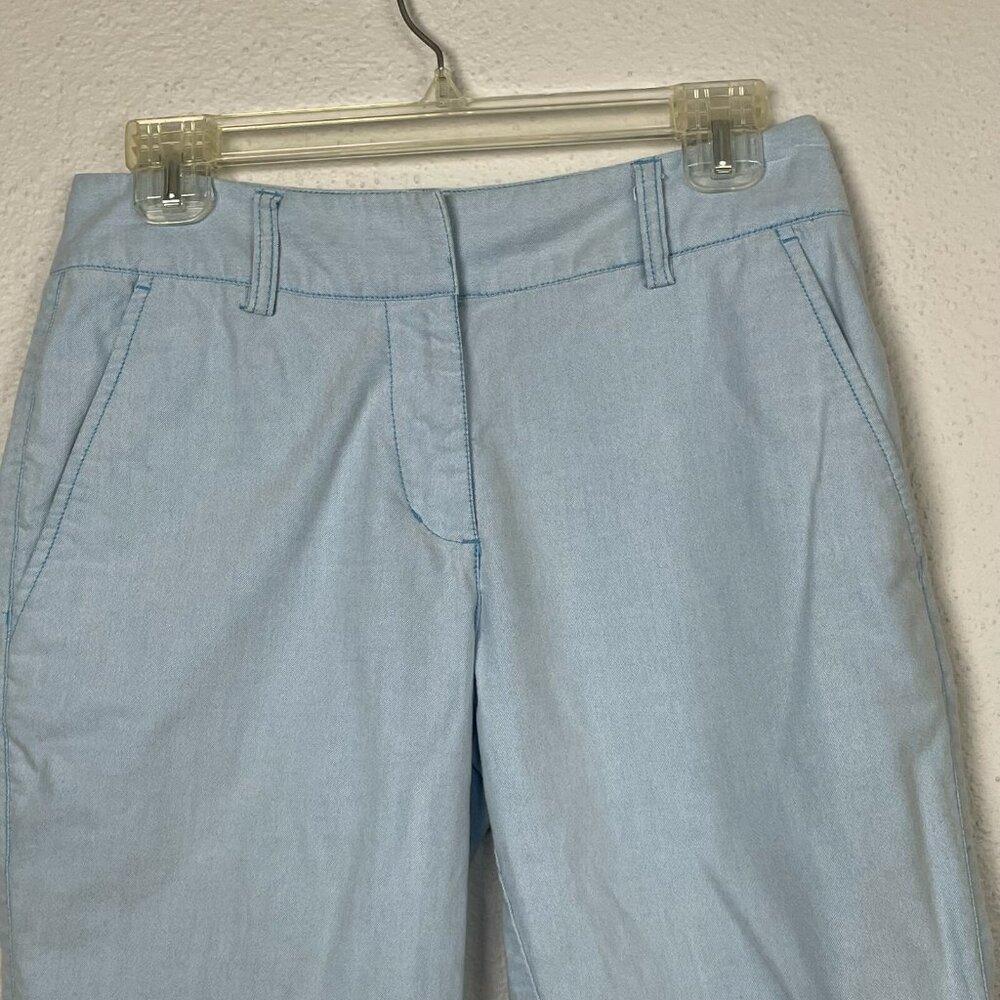 Adidas Women's Light Blue Flat Front Stretch Bermuda Walking Shorts - Size 2 - Picture 2 of 5